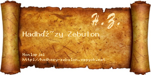 Hadházy Zebulon névjegykártya